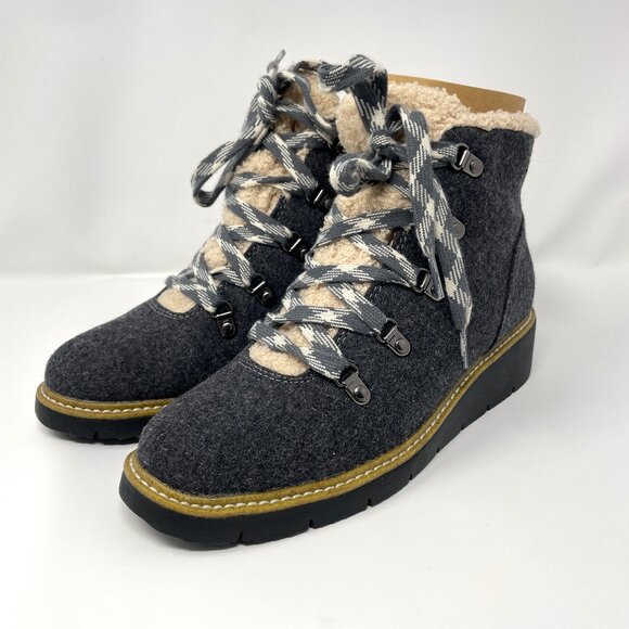 Dr. Scholl’s NIB Women So Cozy Waterproof Charcoal Ankle Snow Boots, Size 6M - Picture 1 of 15
